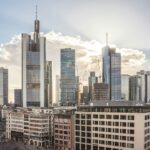 a view of a city with tall buildings