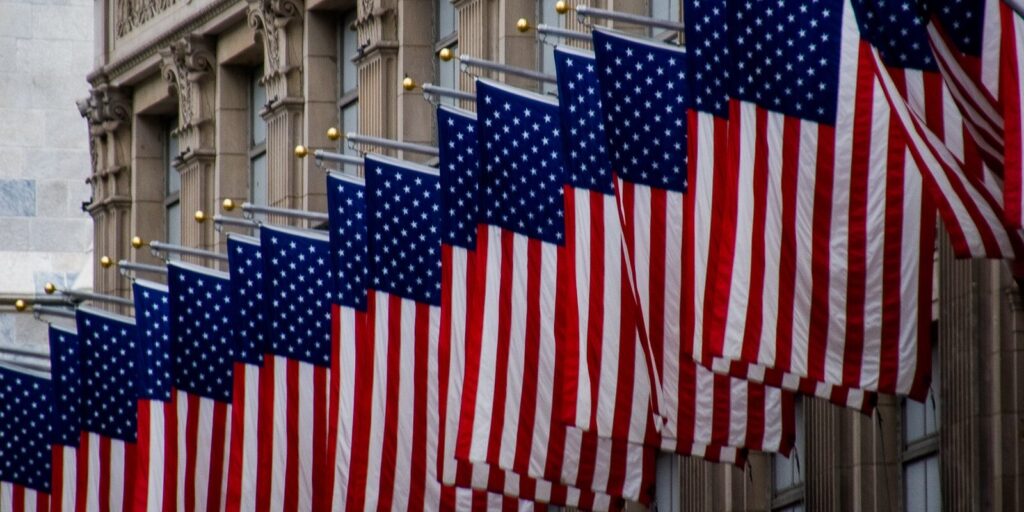 a group of flags